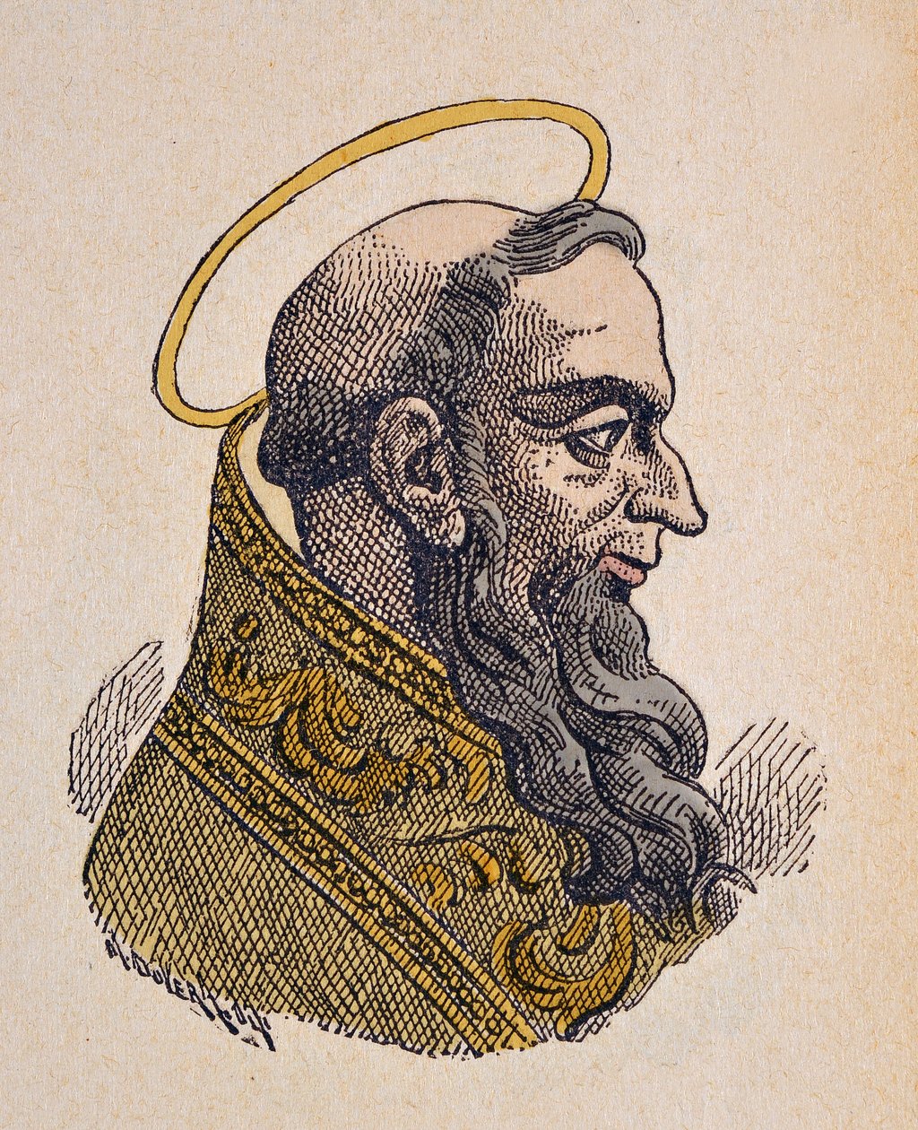 Retrato do Papa Celestinus Ier (Celestino, Celestino ou Caelestinus I) (422-432) de Italian School