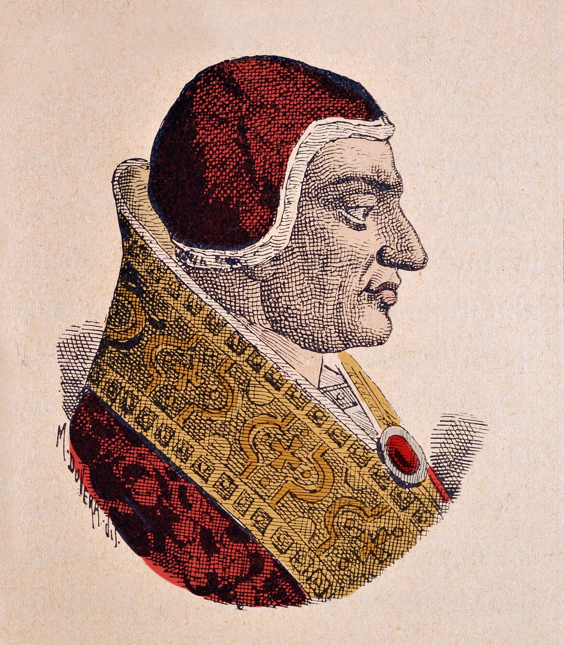 Retrato do Papa Clemente VI (Clemente ou Clemens) (1342-1352) de Italian School