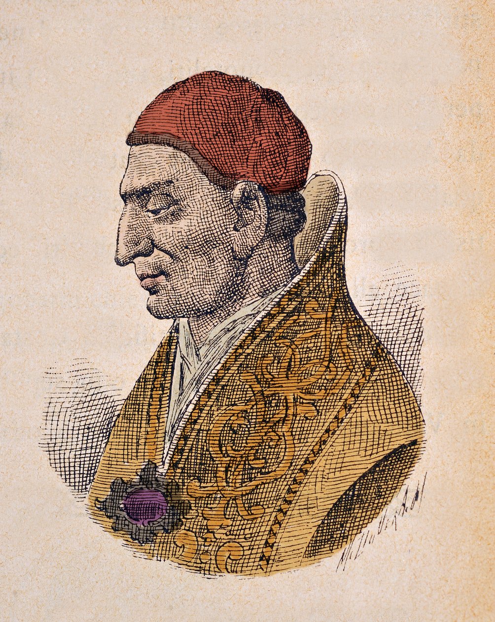 Retrato do Papa Constantino Ier (Constantino I ou Constantino ou Costantino) (708-715) de Italian School