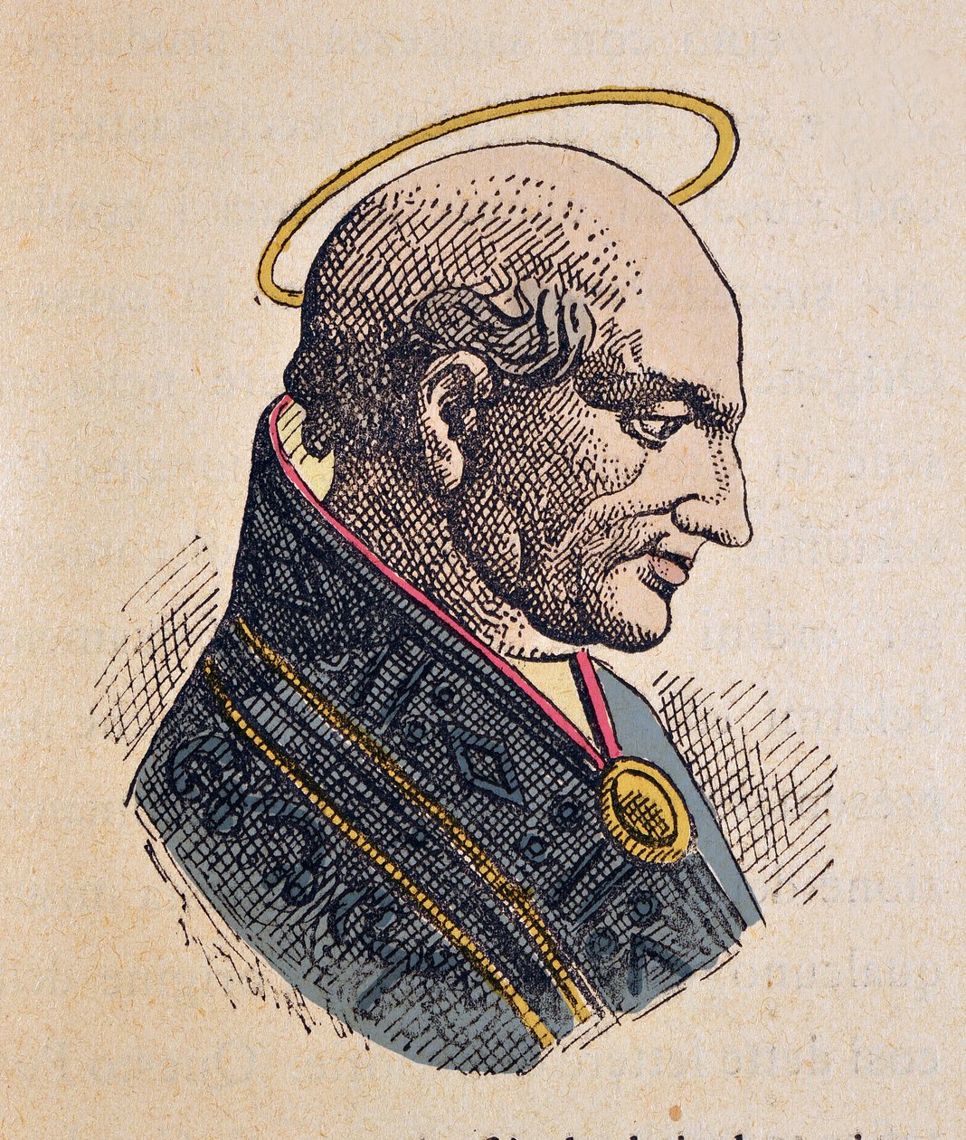 Retrato do Papa Damásio Ier (Damasco, Damaso) (366-384) de Italian School