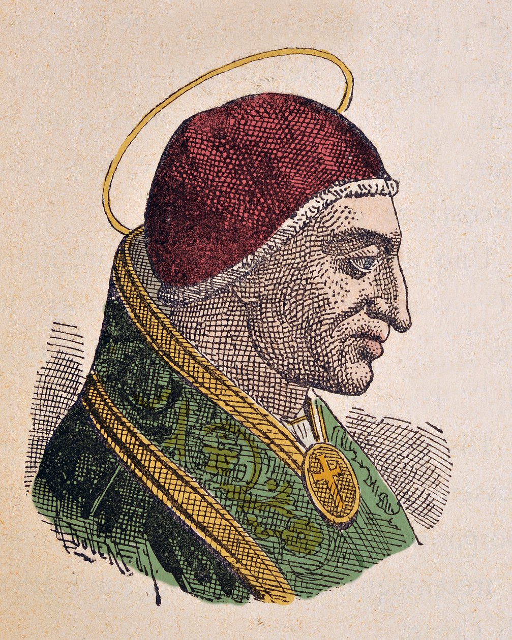 Retrato do Papa Negys (Dionísio ou Dionísio) (259-268) de Italian School