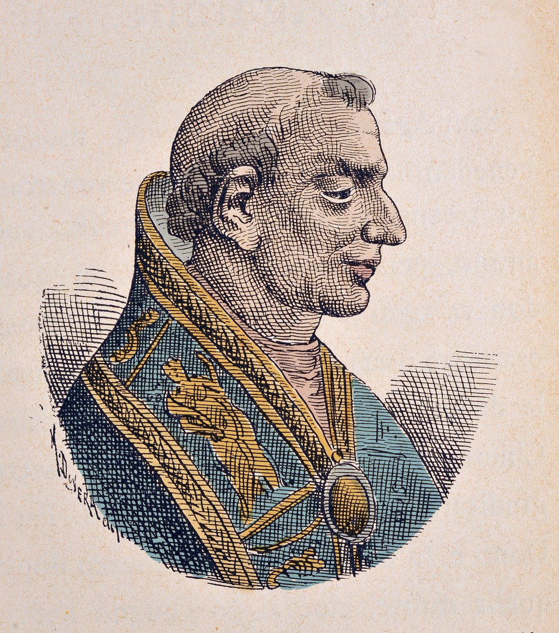 Retrato do Papa Donus (Dono ou Domno) (676-678) de Italian School