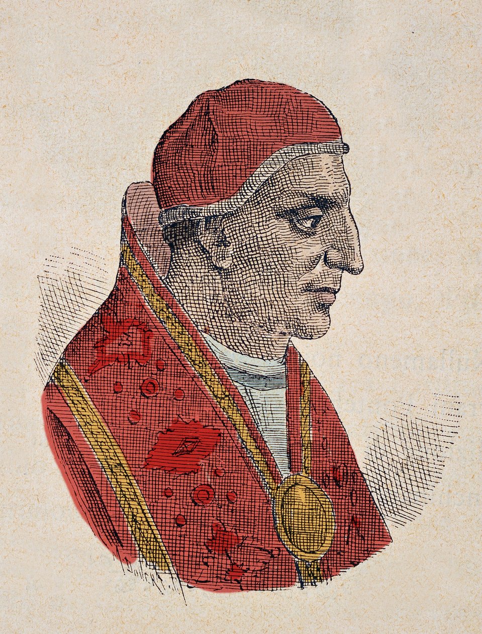 Retrato do Papa Etienne III (Stephen, stefano ou Stephanus) (768-772) de Italian School
