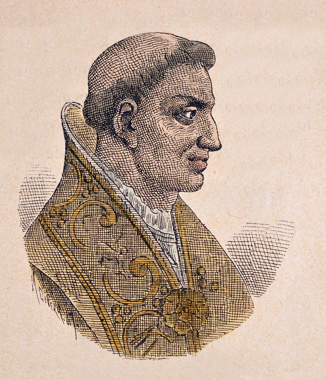Retrato do Papa Etienne II (Stephen, stefano ou Stephanus) (752-757) de Italian School