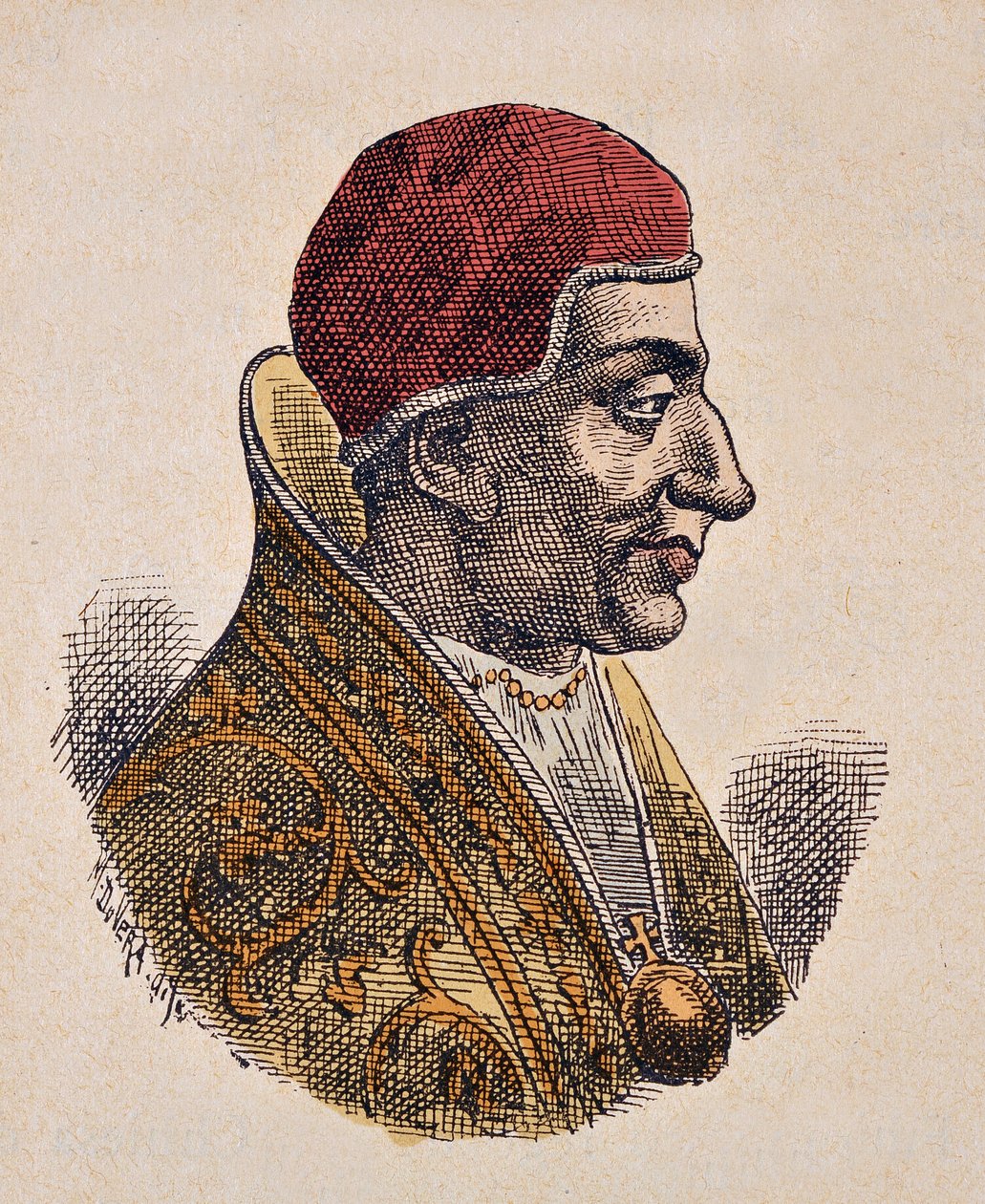 Retrato do Papa Etienne IV (Stephen, stefano ou Stephanus) (816-817) de Italian School