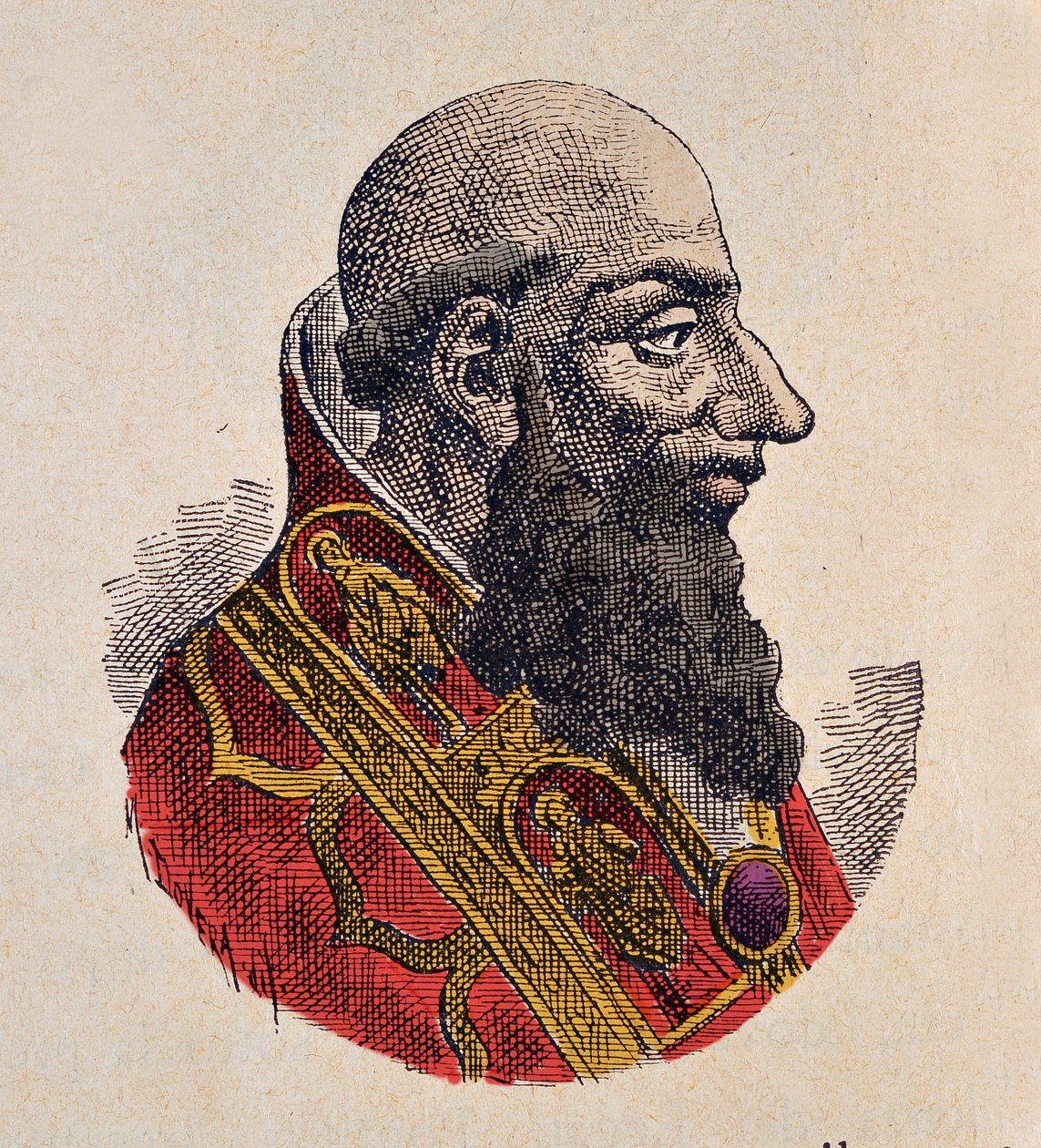 Retrato do Papa Etienne IV (Stephen, stefano ou Stephanus) (885-891) de Italian School