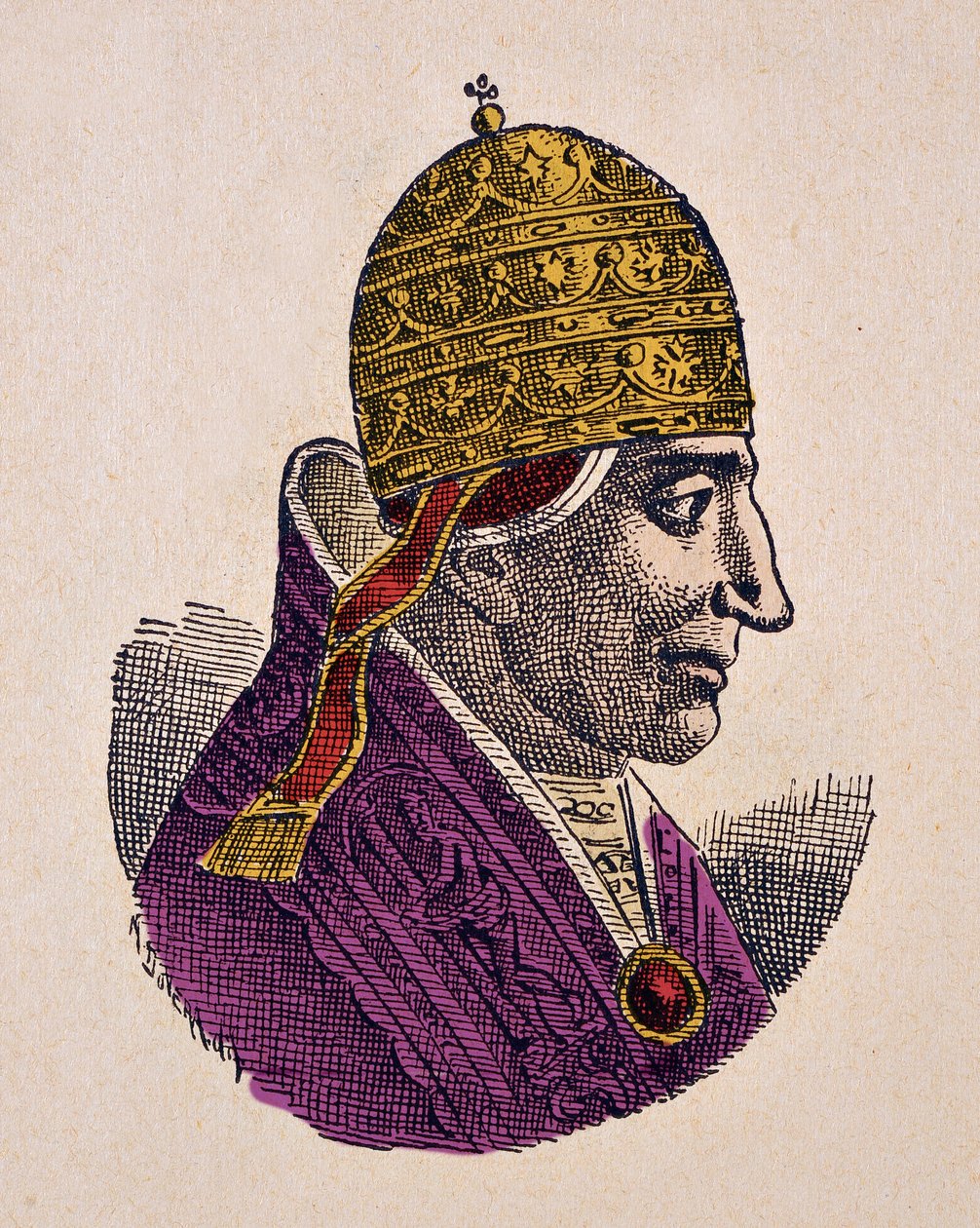 Retrato do Papa Etienne IX (Saint Etienne) (Stephen, stefano ou Stephanus) (1057-1058) de Italian School