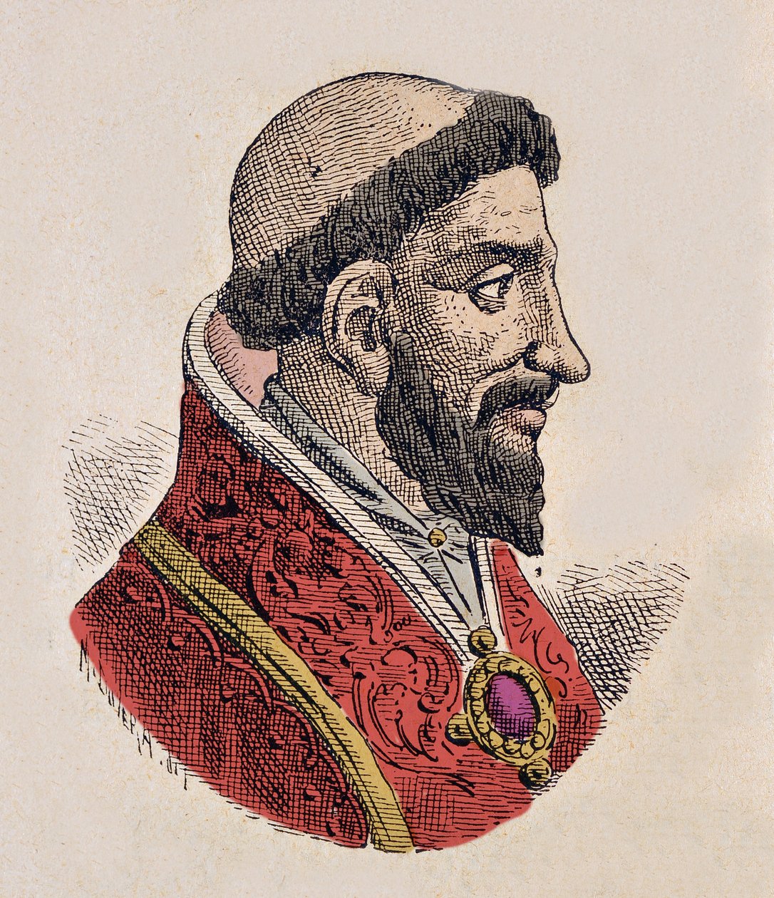Retrato do Papa Etienne VIII (Stephen, stefano ou Stephanus) (939-942) de Italian School