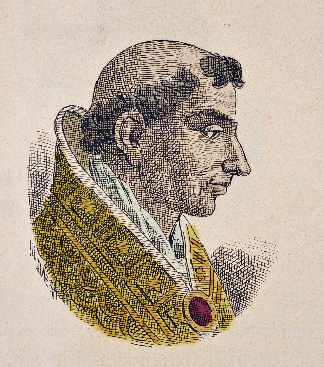 Retrato do Papa Etienne VII (Stephen, stefano ou Stephanus) (927-931) de Italian School