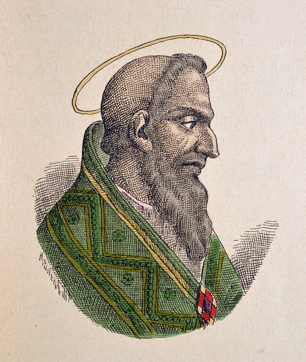 Retrato do Papa Eugênio Ier (Eugenius I ou Eugenio) (654-657) de Italian School