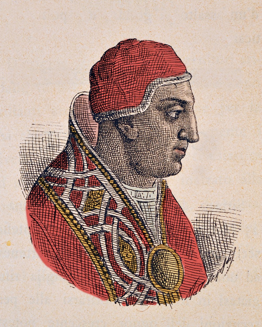 Retrato do Papa Gregoire II (Gregorio ou Gregorius) (715-731) de Italian School