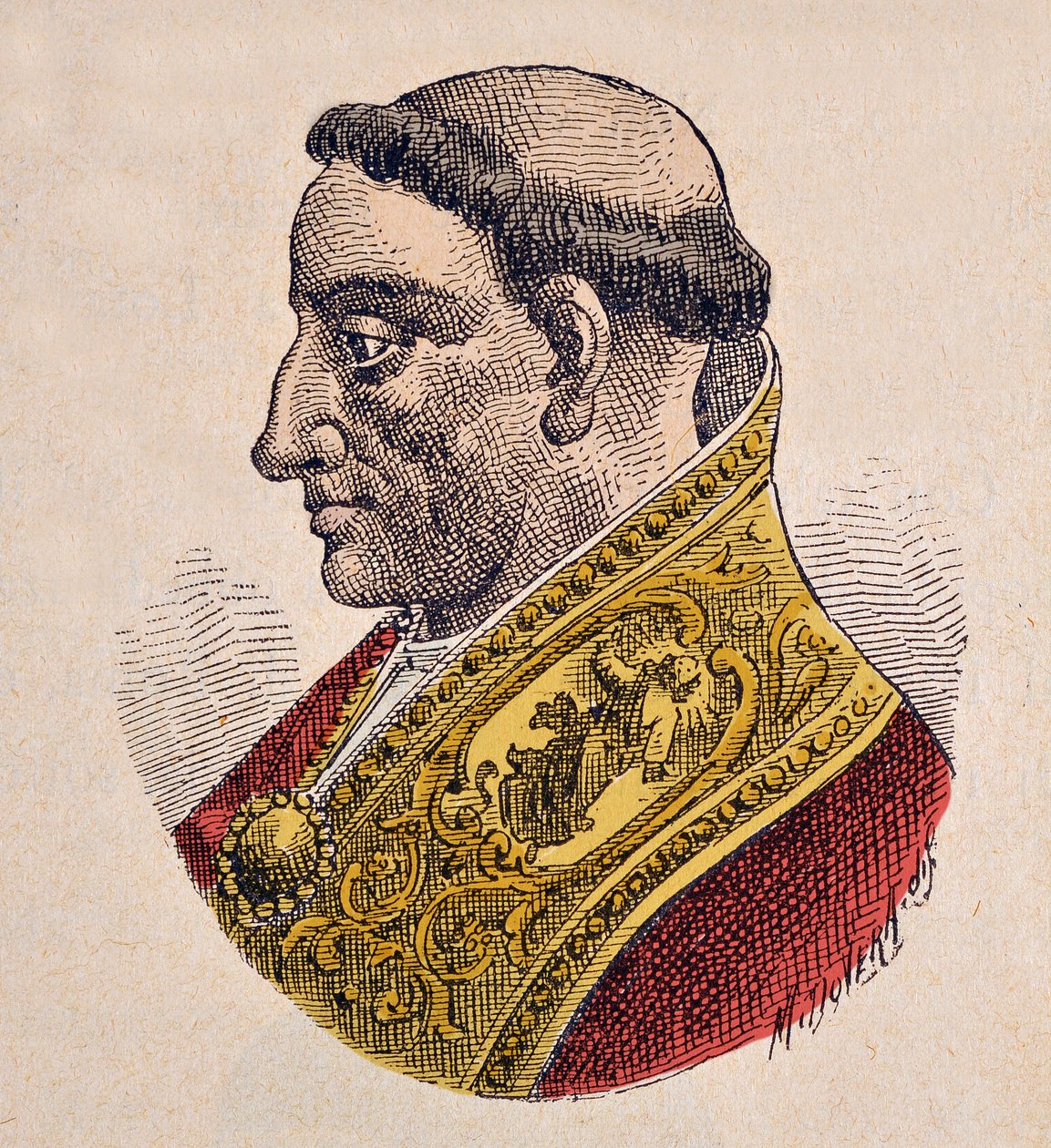 Retrato do Papa Gregoire IV (Gregório, Gregório ou Gregório) (827-844) de Italian School