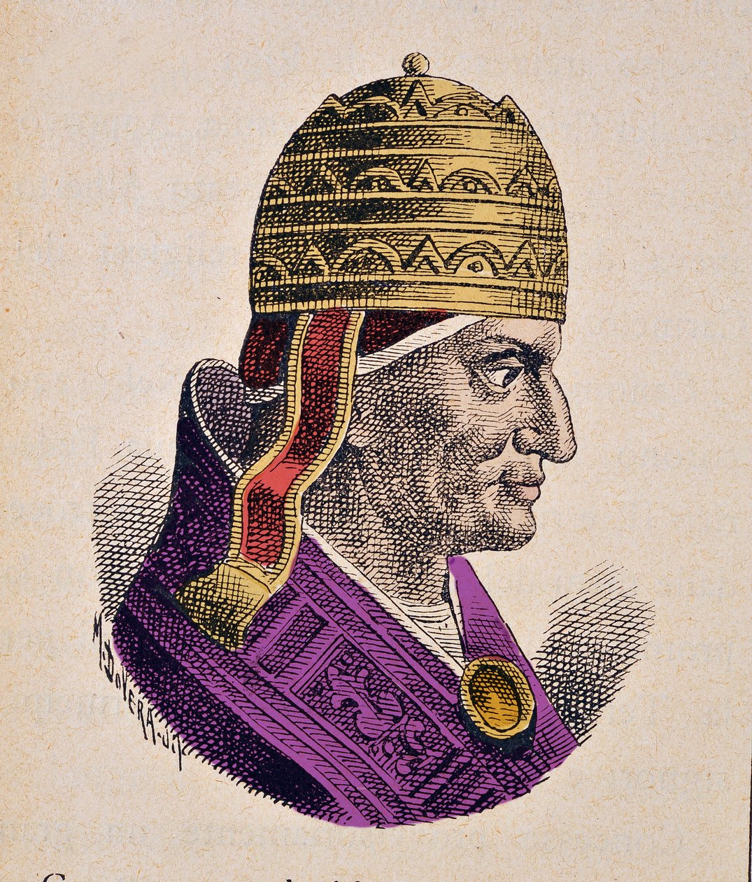 Retrato do Papa Gregoire IX (Gregório, Gregório ou Gregório) (1227-1241) de Italian School