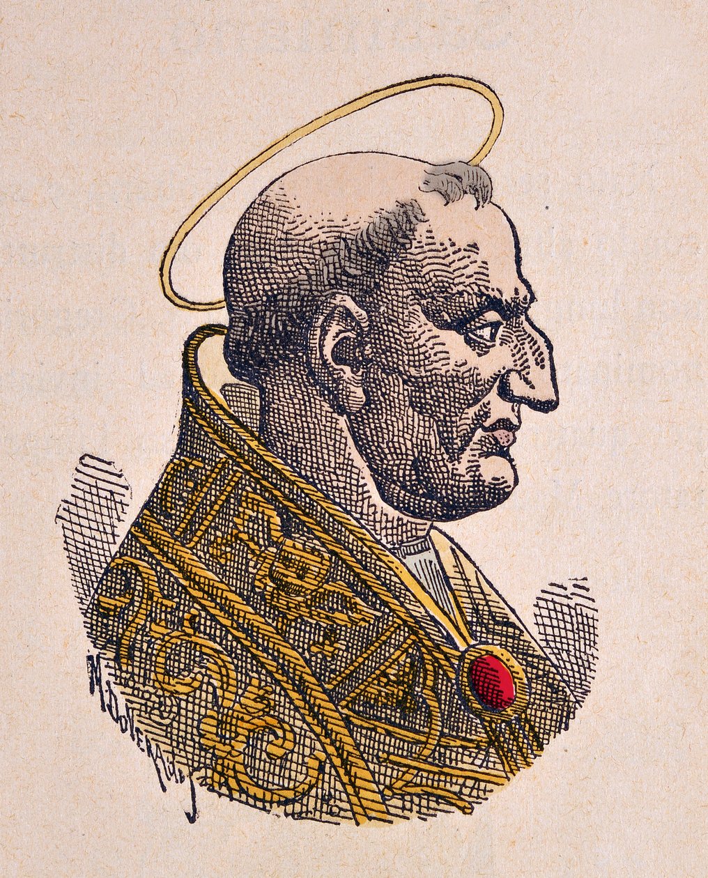 Retrato do Papa Gregoire Ier le Grand (Gregório o Grande ou Gregorio Magno ou Gregorius Magnus) (590-604) de Italian School