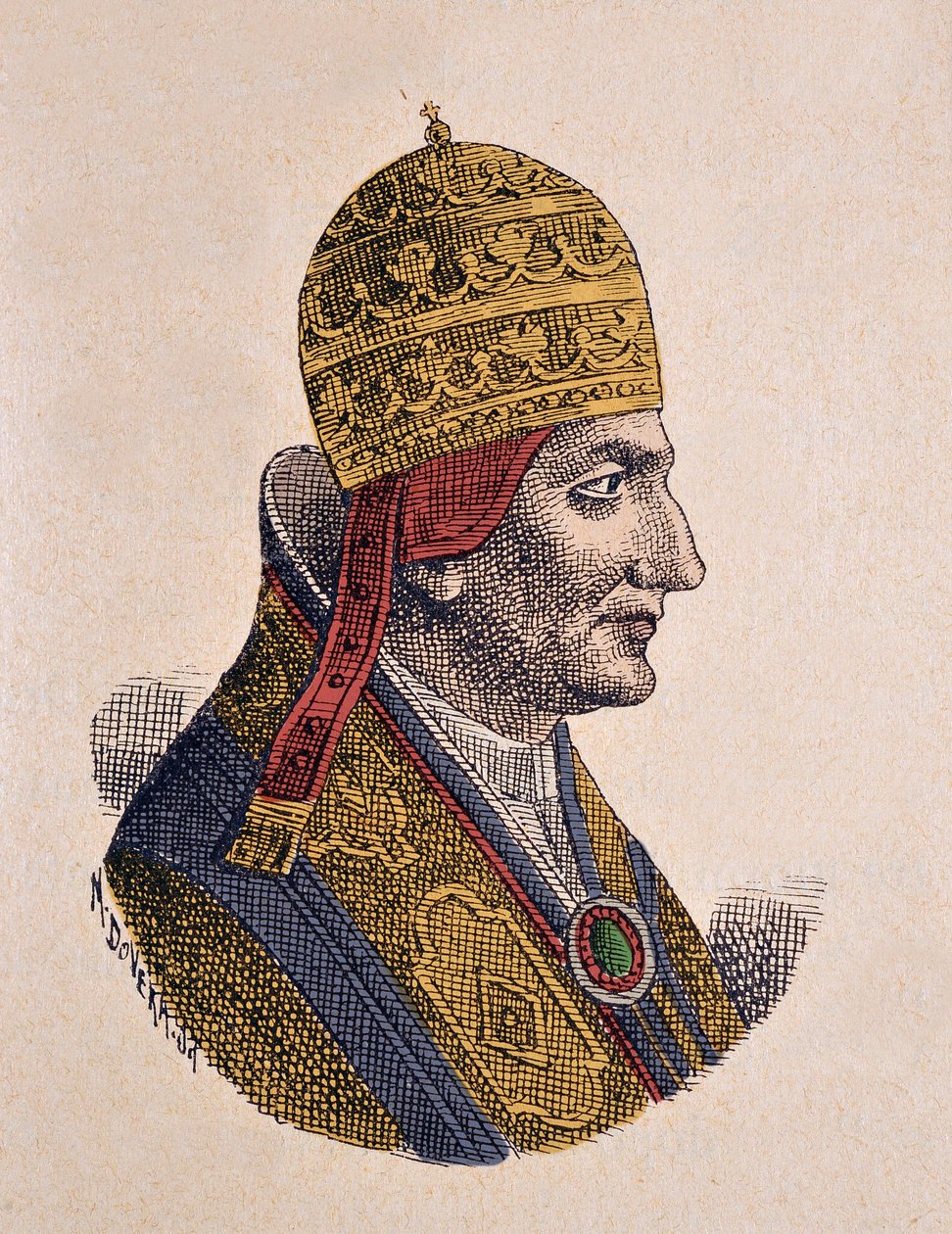 Retrato do Papa Gregoire VIII (Gregório, Gregório ou Gregório) (1187) de Italian School
