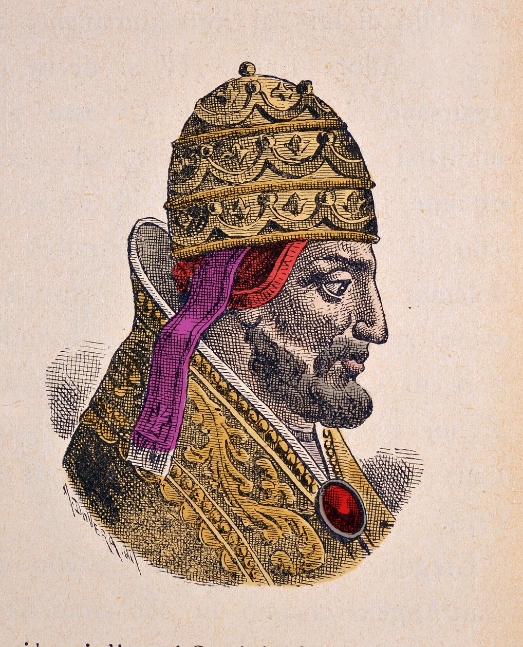 Retrato do Papa Gregoire VII (Gregorio, Gregorius ou Gregory) (1073-1085) de Italian School