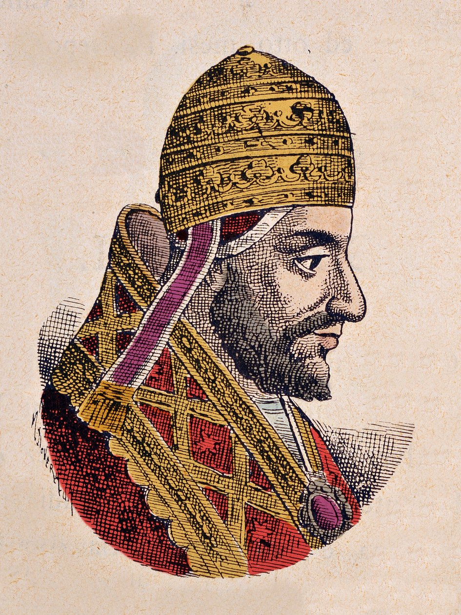 Retrato do Papa Gregoire V (Gregorio, Gregorius ou Gregory) (996-999) de Italian School