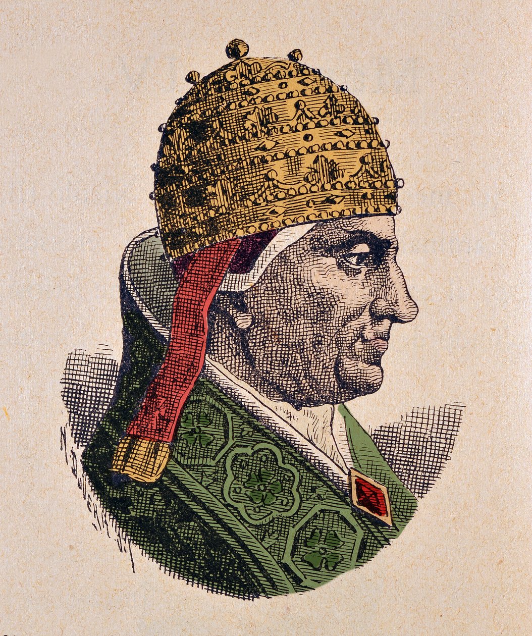 Retrato do Papa Honório IV (Onorio) (1285-1287) de Italian School