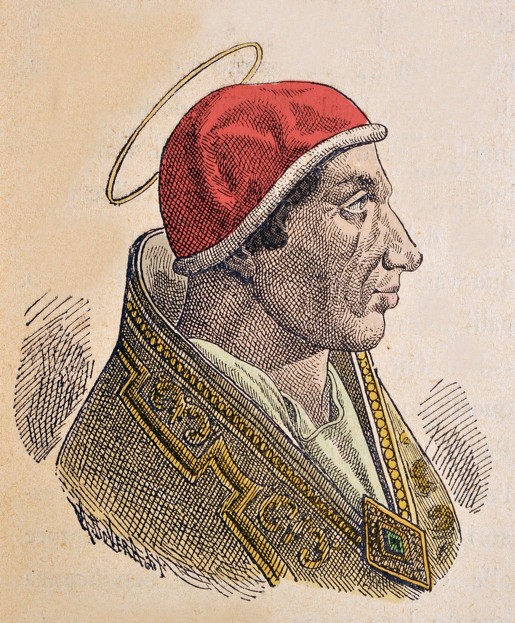 Retrato do Papa Hormisdas (Ormisda) (514-523) de Italian School