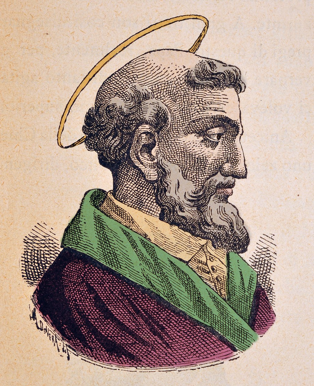 Retrato do Papa Hygin (Igino ou Hyginus) (136/138-142) de Italian School