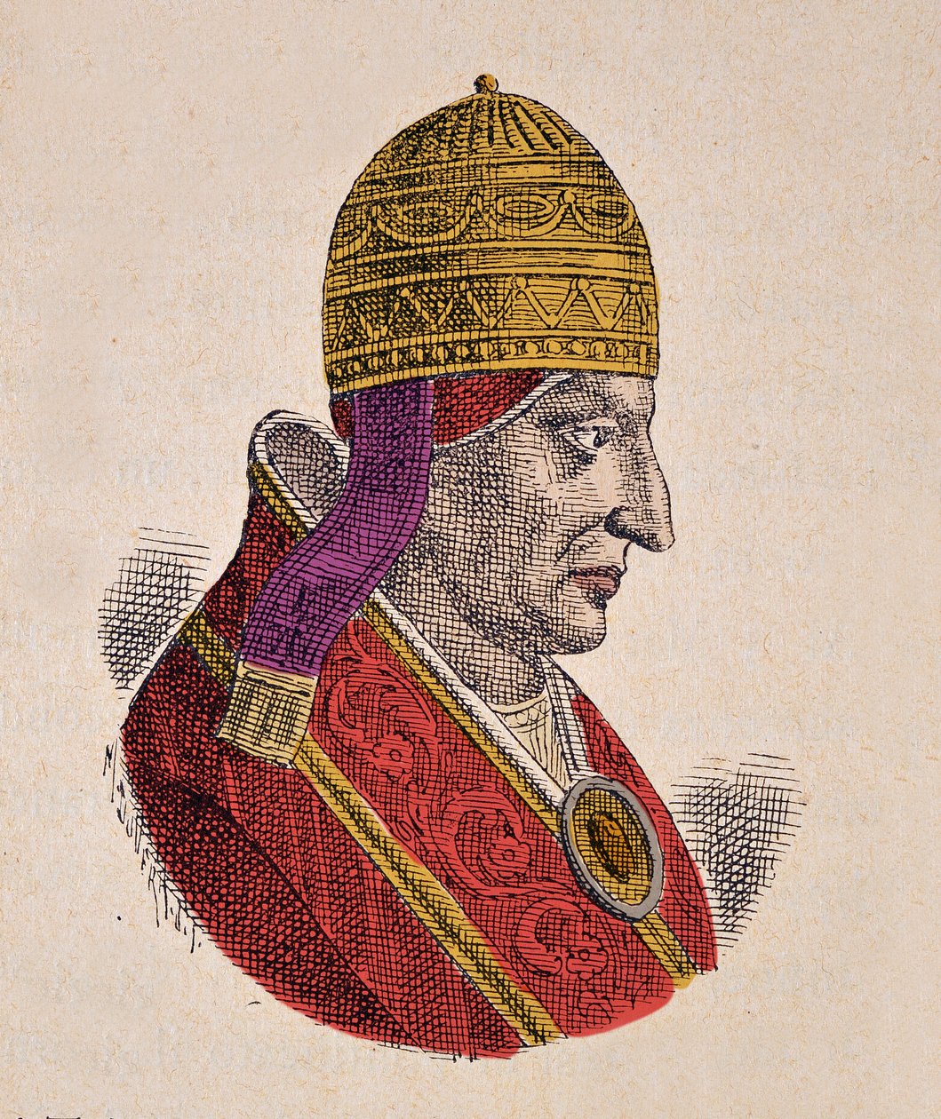 Retrato do Papa Inocêncio III (Innocenzo, Innocentius) (1198-1216) de Italian School