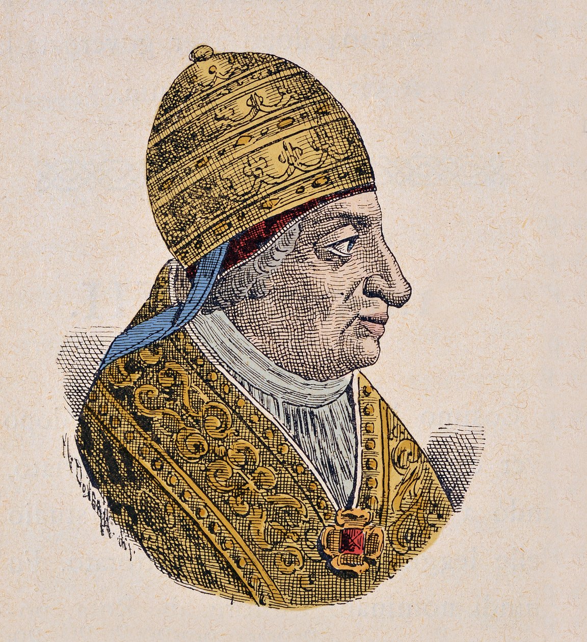 Retrato do Papa Inocêncio VII (Innocenzo, Innocentius) (1404-1406) de Italian School