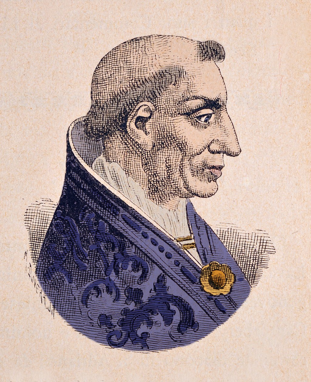 Retrato do Papa Inocêncio V (Innocenzo, Innocentius) (1276) de Italian School