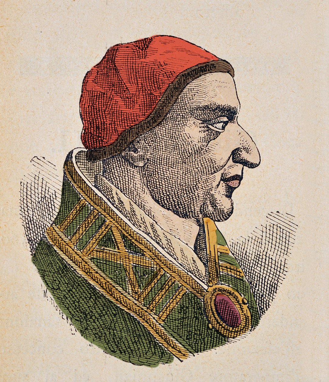 Retrato do Papa João III (Giovanni ou Ioannes) (561-574) de Italian School
