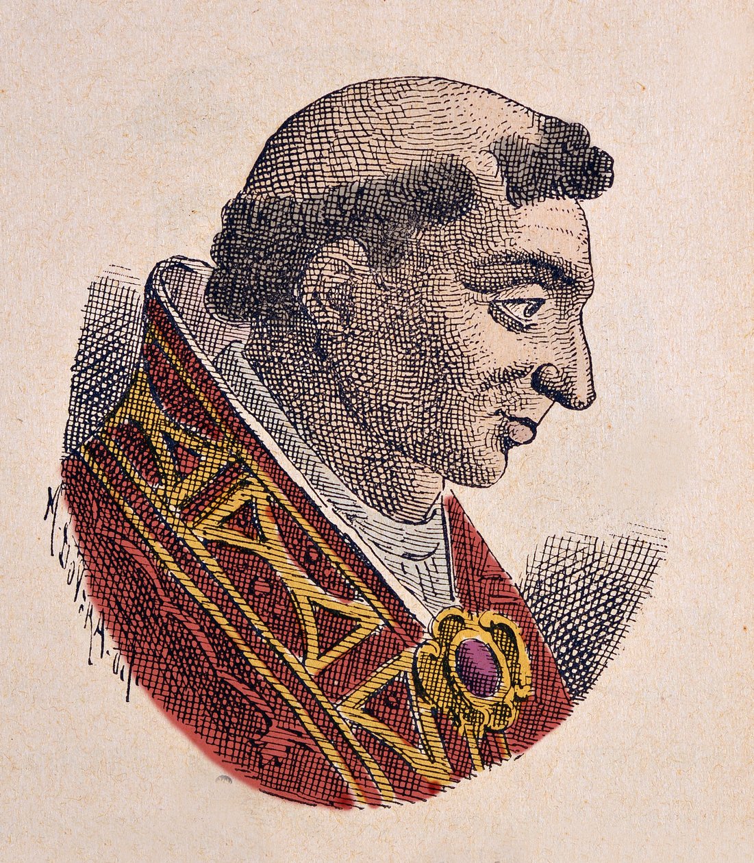 Retrato do Papa João IX (Giovanni, Ioannes) (898-900) de Italian School