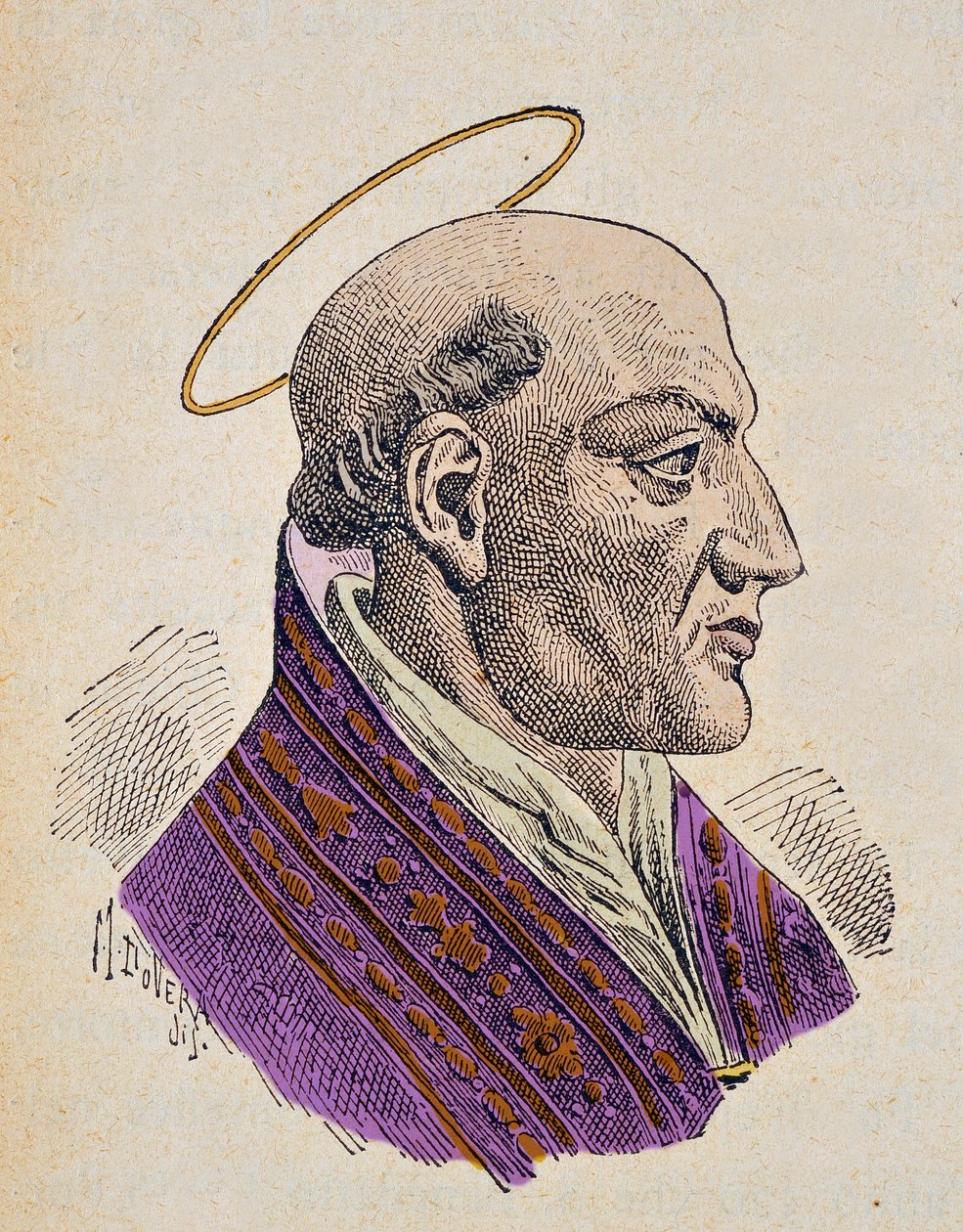 Retrato do Papa Jean Ier (Giovanni I, John, Ioannes) (523-526) de Italian School