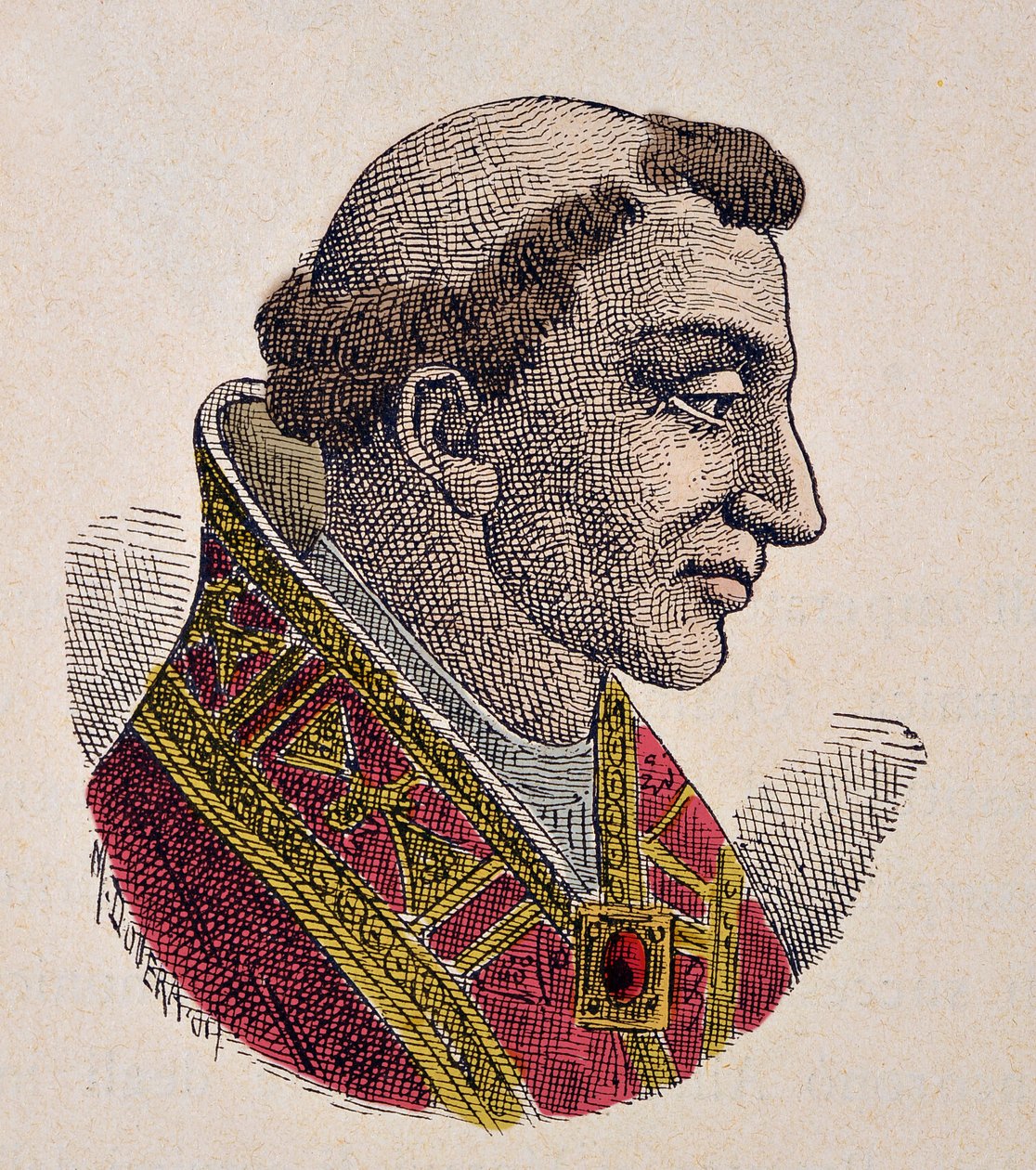 Retrato do Papa João VIII (Giovanni, Ioannes) (872-882) de Italian School