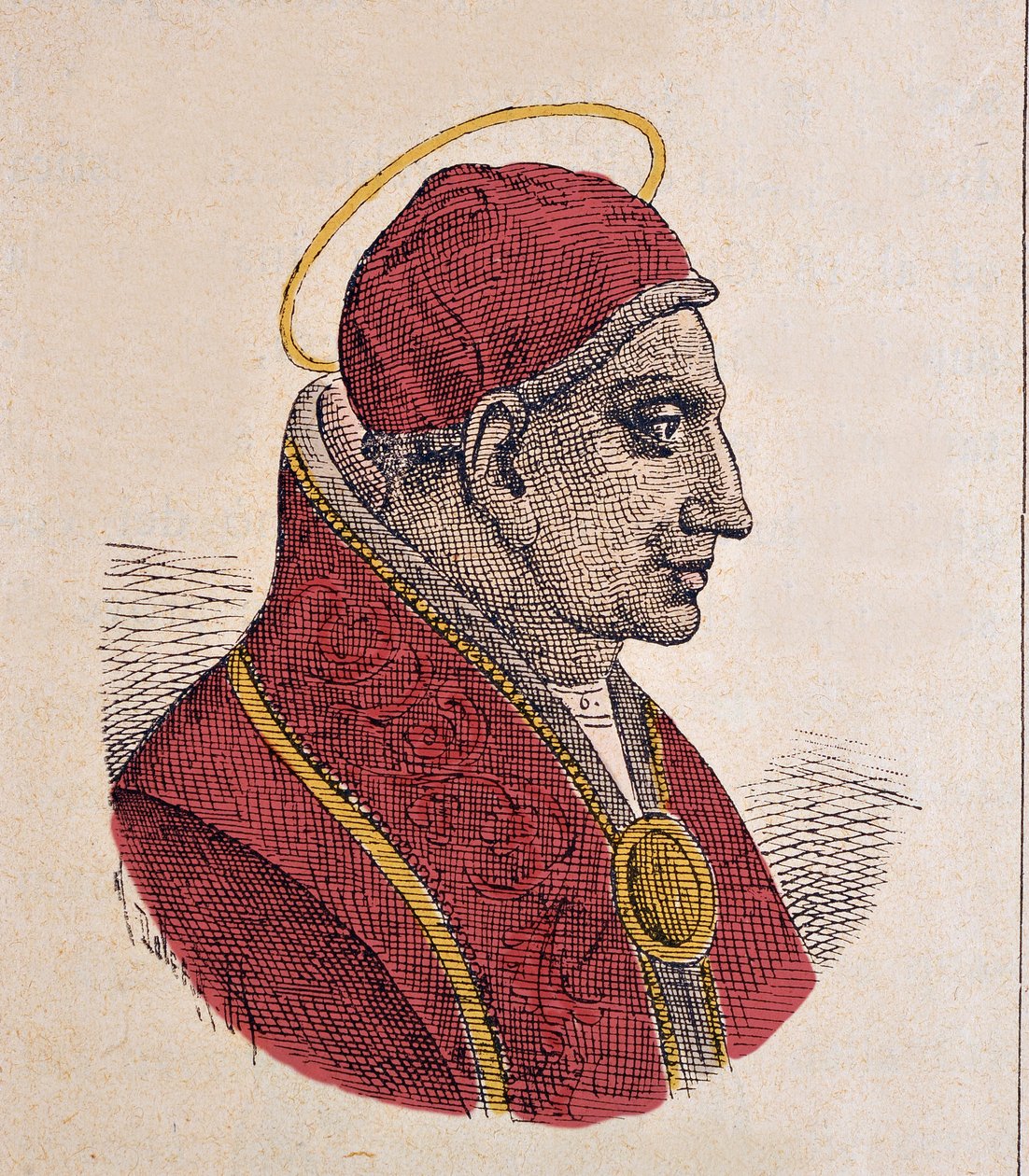Retrato do Papa João VI (Giovanni ou Ioannes) (701-705) de Italian School