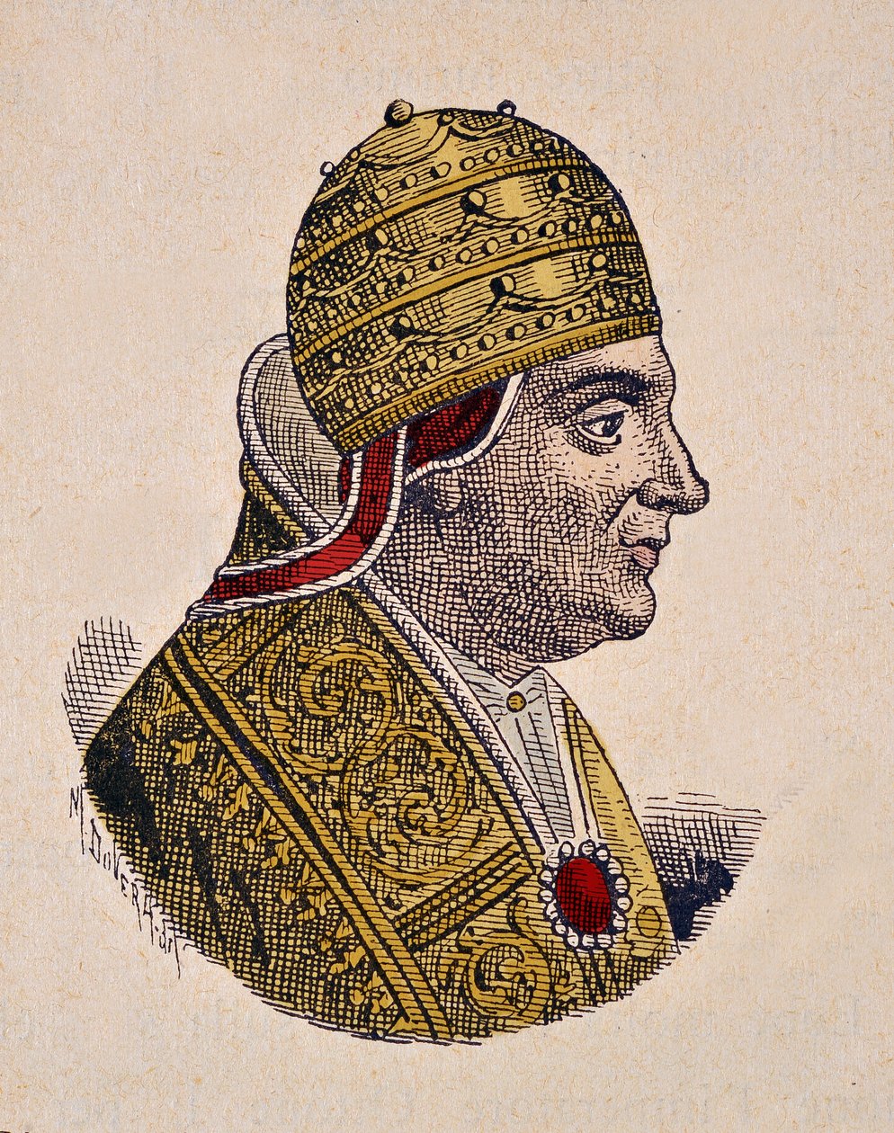 Retrato do Papa João XIII (Giovanni, Ioannes) (965-972) de Italian School