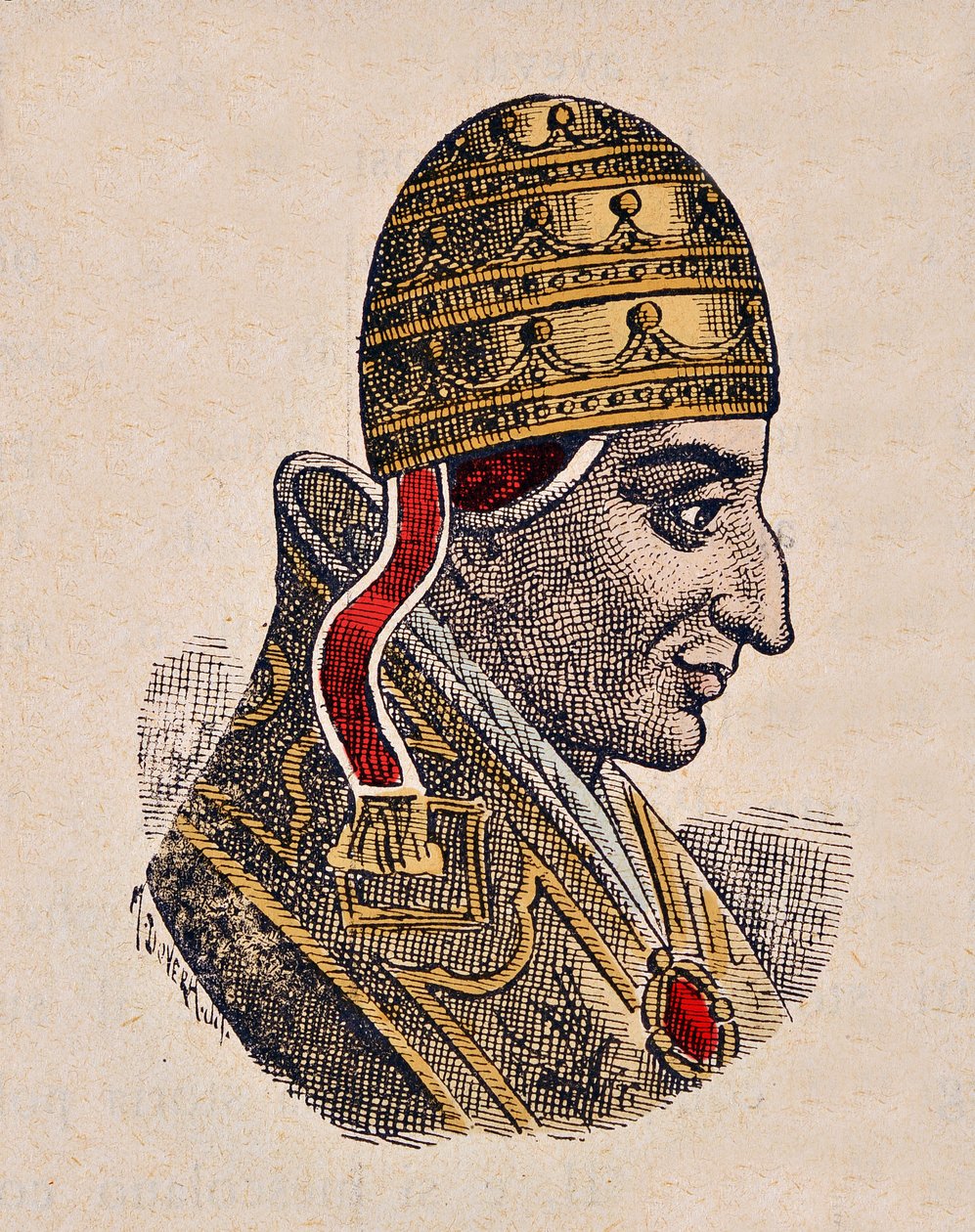 Retrato do Papa João XIV (Giovanni, Ioannes) (983-984) de Italian School