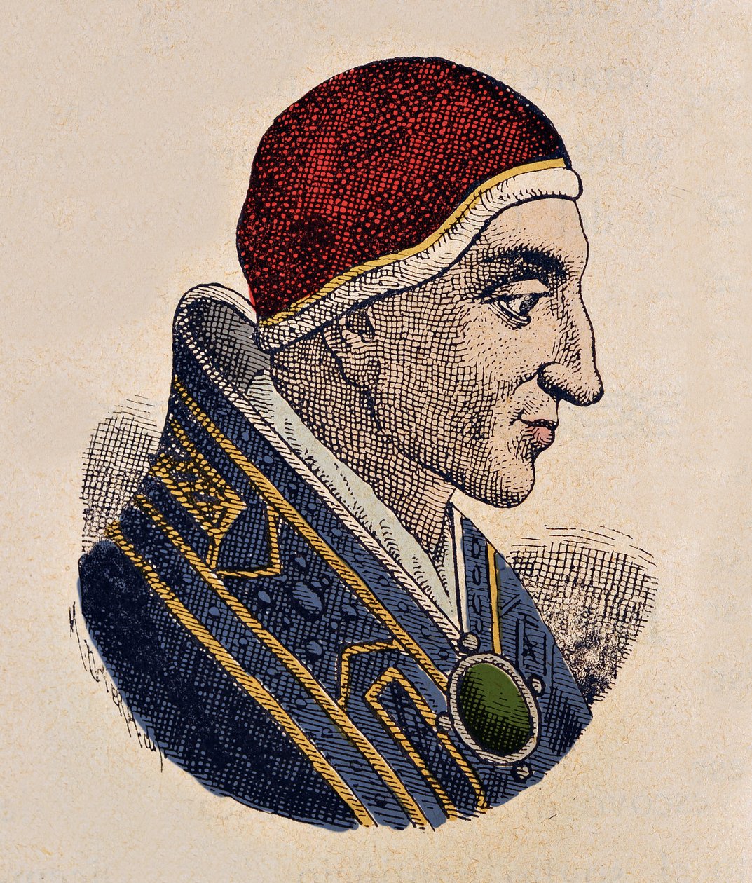Retrato do Papa João XV (Giovanni, Ioannes) (985-996) de Italian School