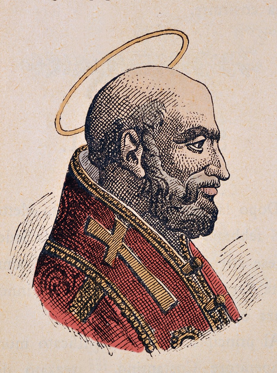 Retrato do Papa Jules Ier (Julius I ou Iulius ou Giulio) (337-352) de Italian School