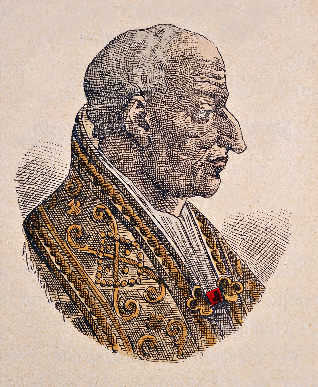 Retrato do Papa Leão III (Leão ou Leon III) (795-816) de Italian School