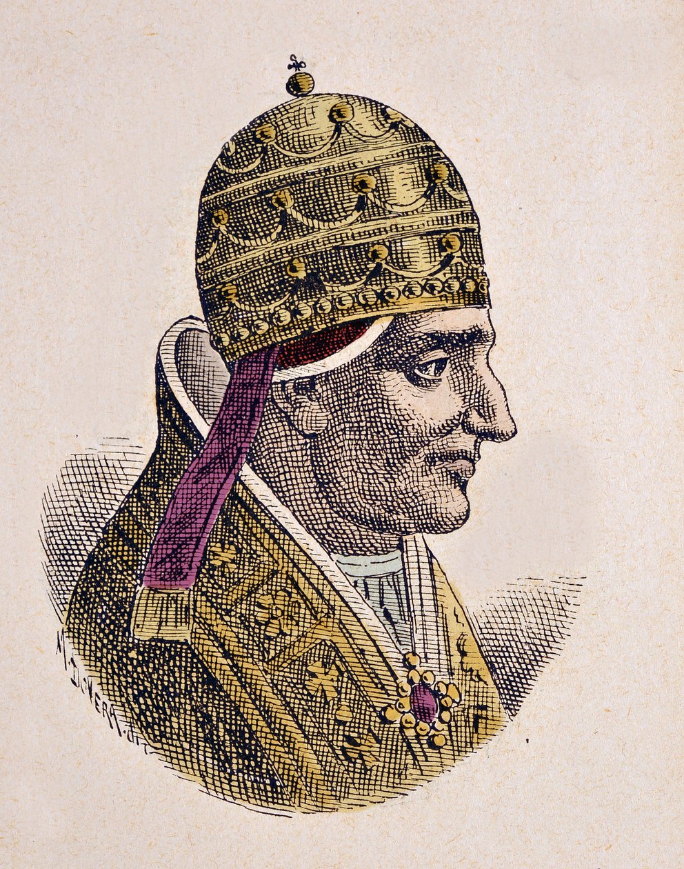 Retrato do Papa Leão VII (Leão ou Leão) (936-939) de Italian School