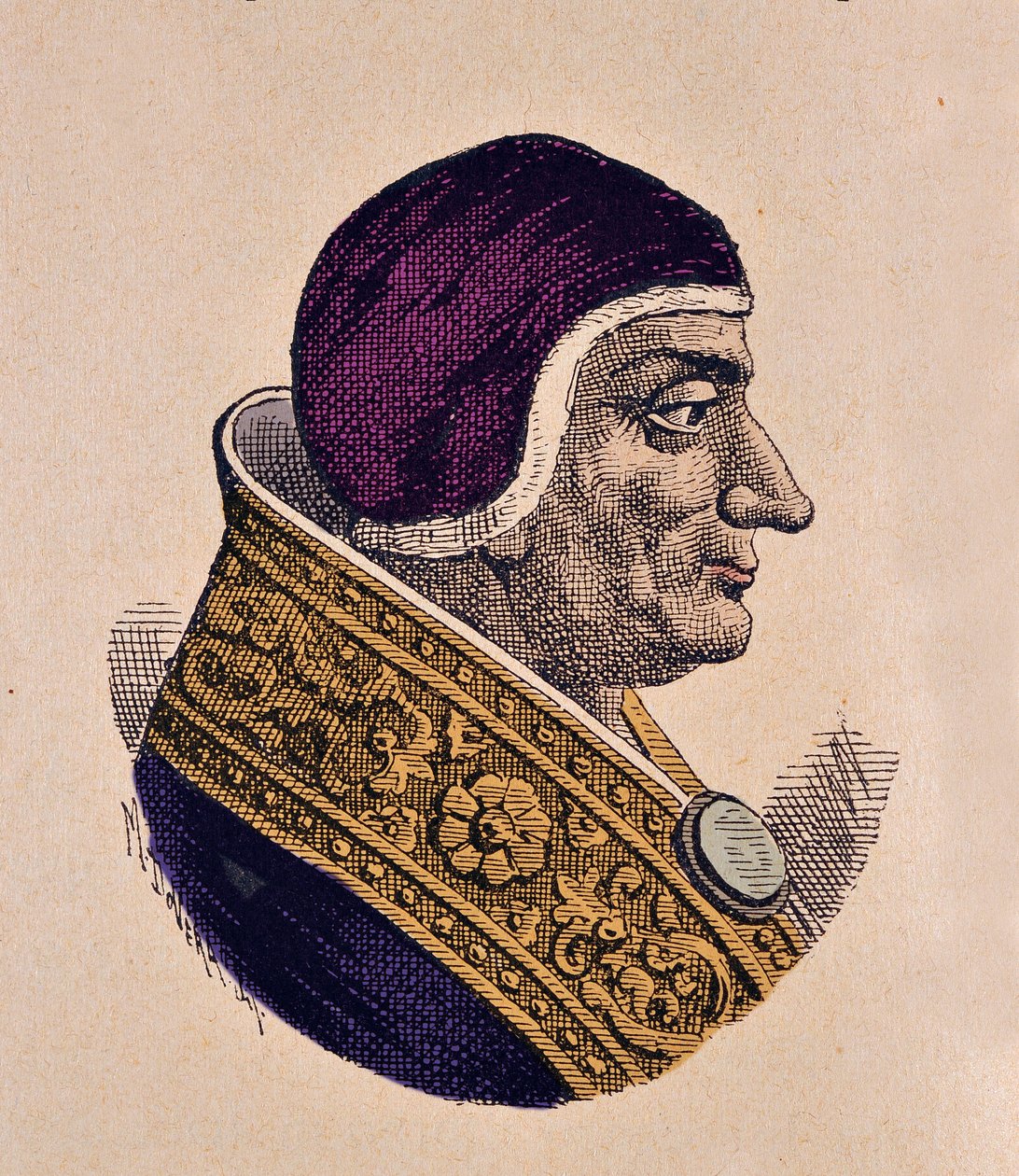 Retrato do Papa Lúcio II (Lúcio II) (1144-1145) de Italian School