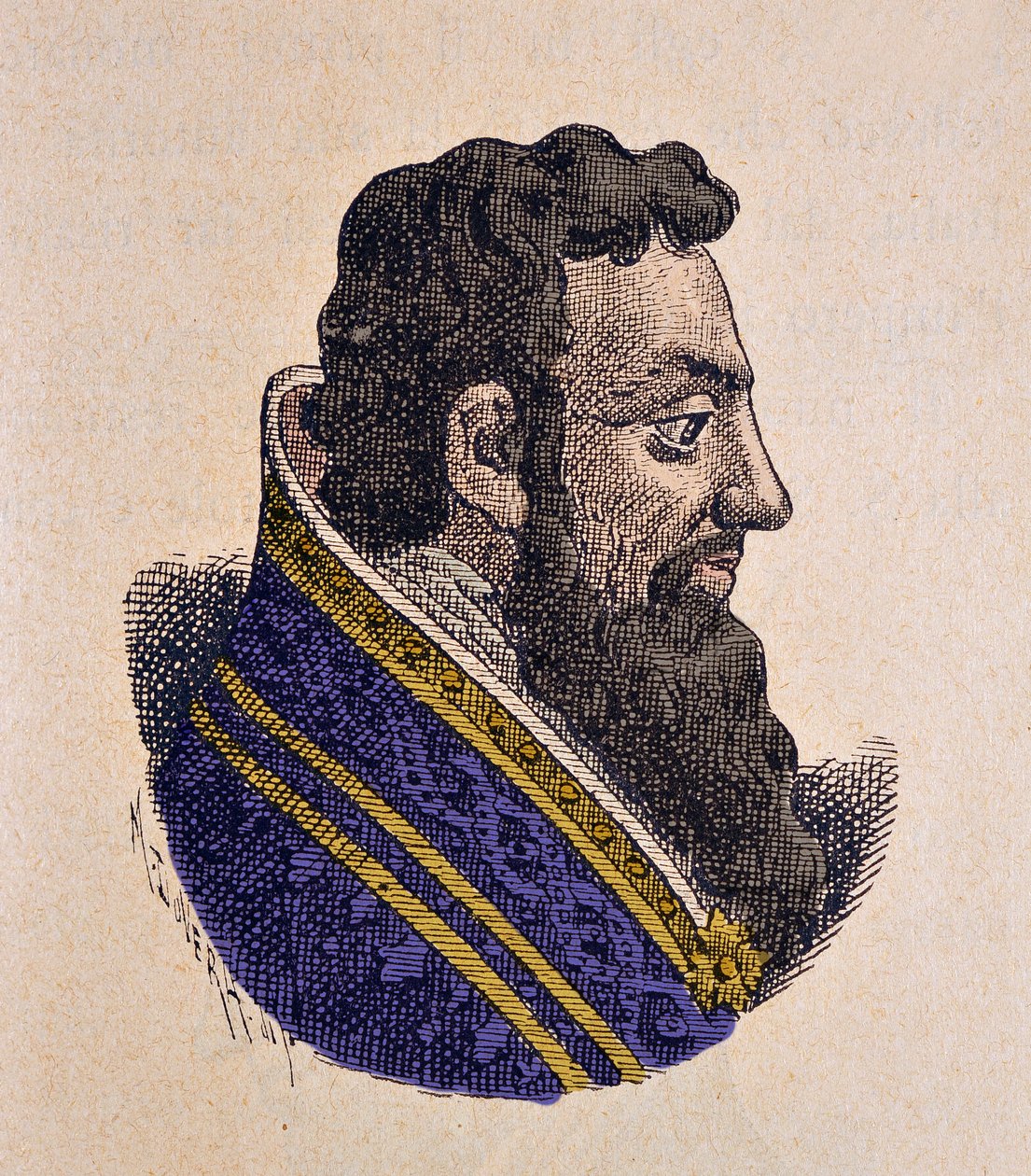 Retrato do Papa Marin II (Marinus, Marino) (942-946) de Italian School
