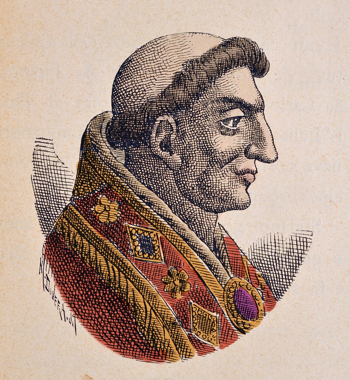 Retrato do Papa Marin Ier (Marinus, Marino) (882-884) de Italian School