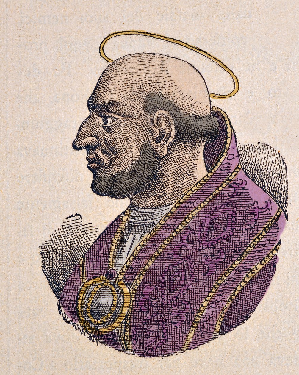 Retrato do Papa Martino Ier (Martinus I ou Martino) (649-655) de Italian School
