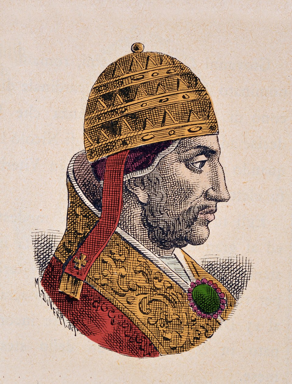 Retrato do Papa Nicolau III (Nicola, Nicolau ou Nicolo ou Niccolo ou Nicolaus) (1277-1280) de Italian School