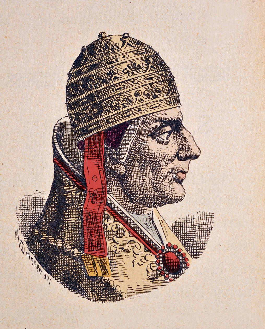 Retrato do Papa Nicolau IV (Nicola, Nicolau ou Nicolo ou Niccolo ou Nicolaus) (1288-1292) de Italian School