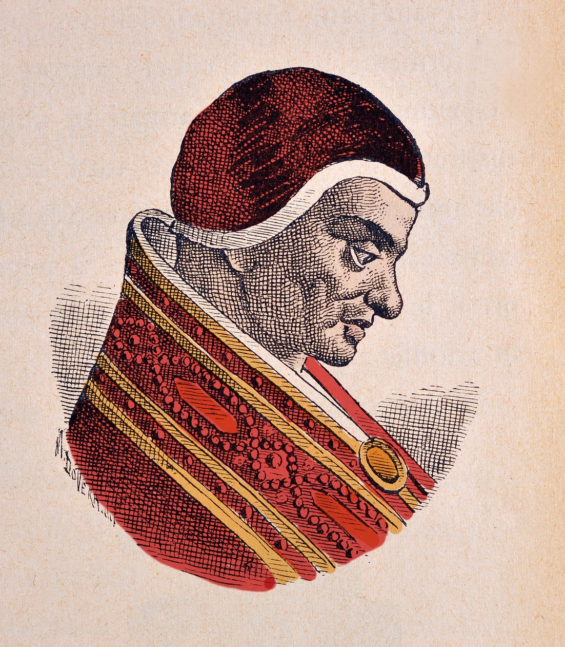 Retrato do Papa Pascal II (Pasquale ou Pascal) (1099-1118) de Italian School