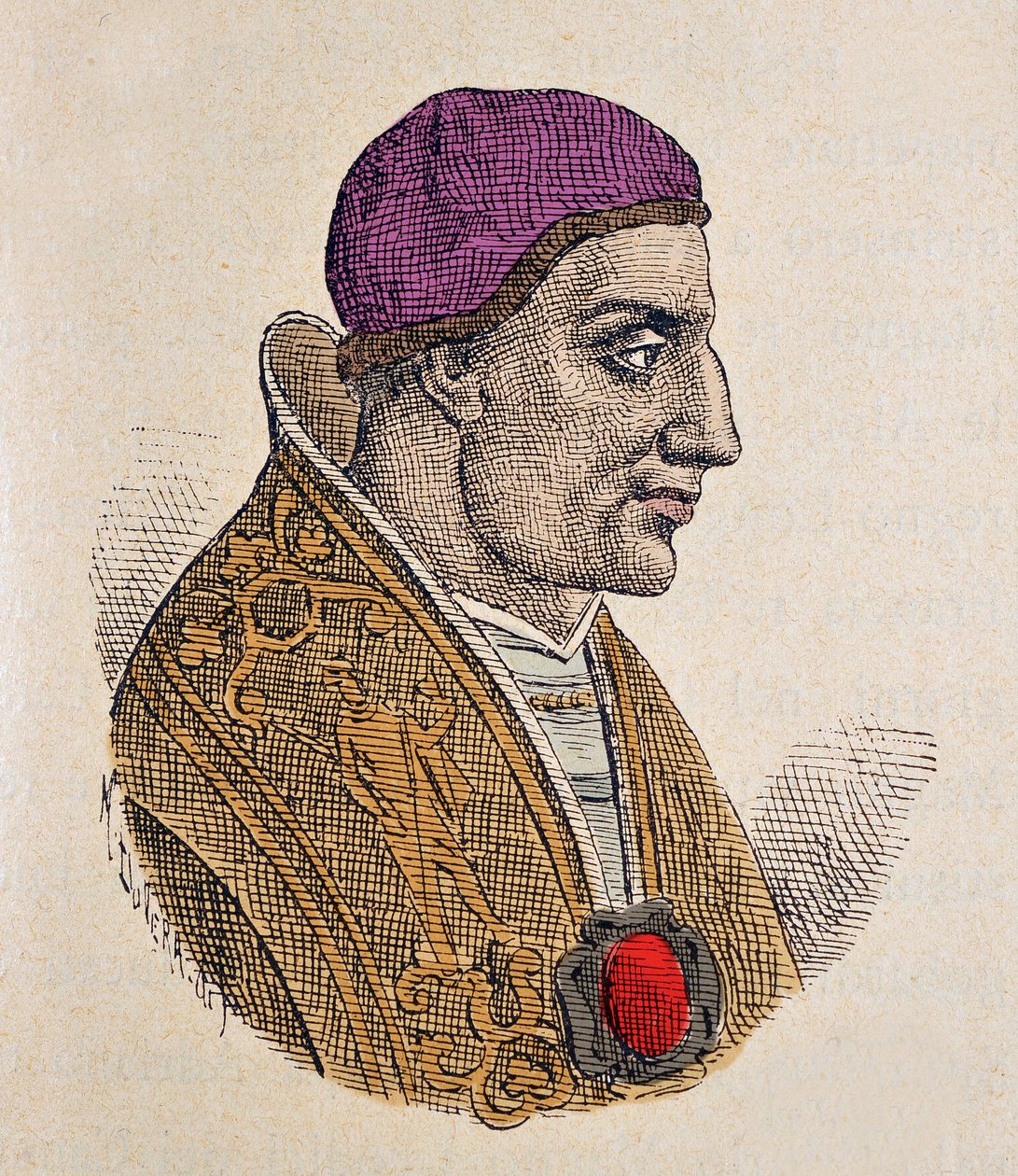 Retrato do Papa Paulo Ier (Paolo, Paulus) (757-767) de Italian School