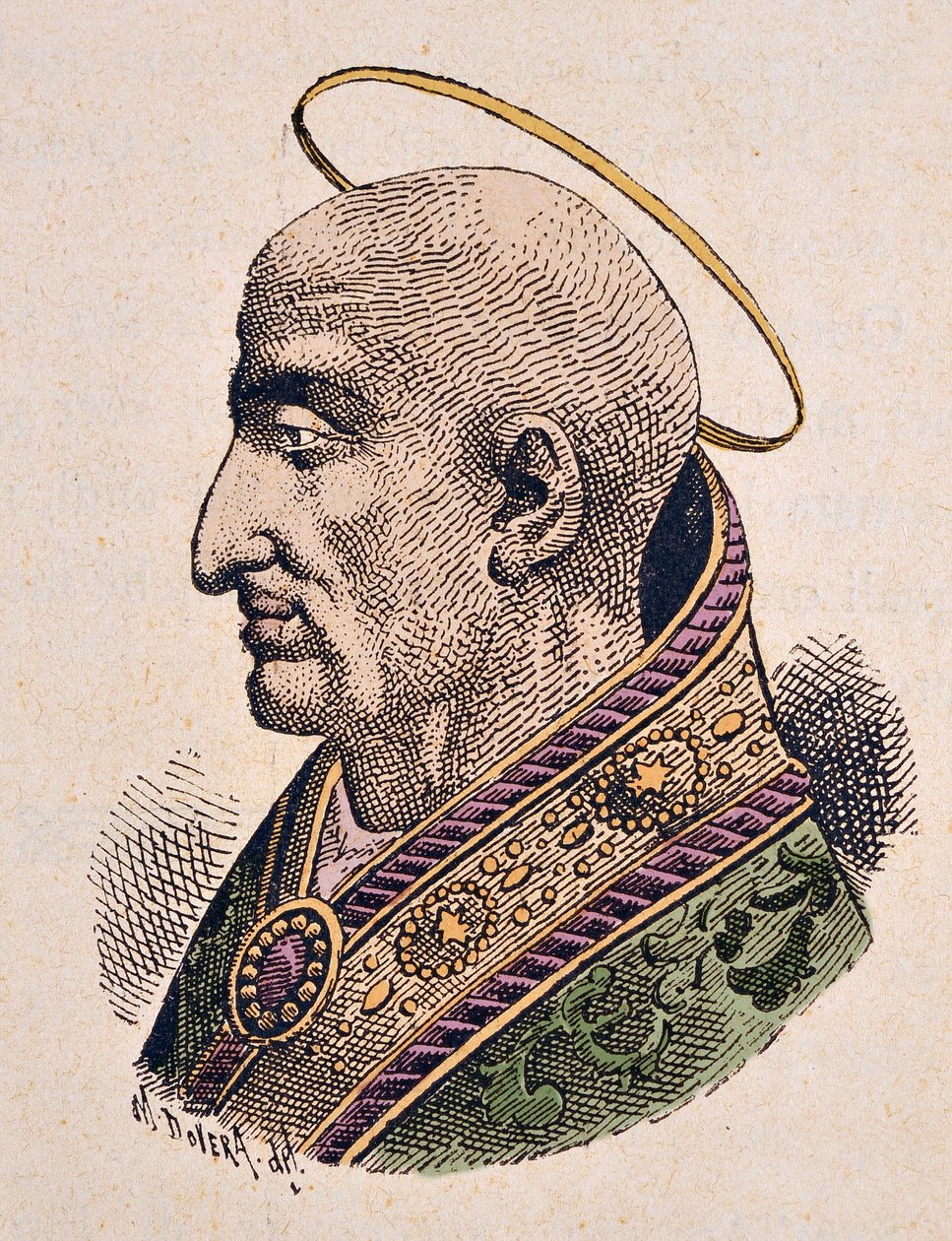 Retrato do Papa Pie Ier (Pius ou Pio) (ca. 144-155) de Italian School