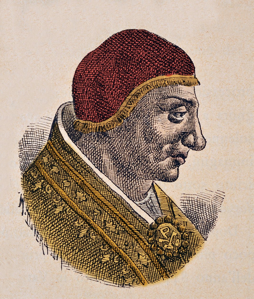 Retrato do Papa Serge II (Sergius, Sérgio) (844-847) de Italian School