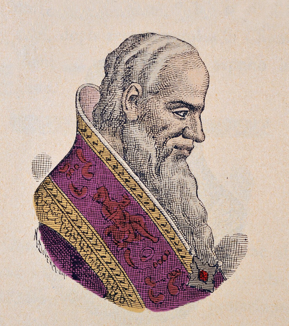 Retrato do Papa Serge IV (Sergius, Sérgio) (1009-1012) de Italian School