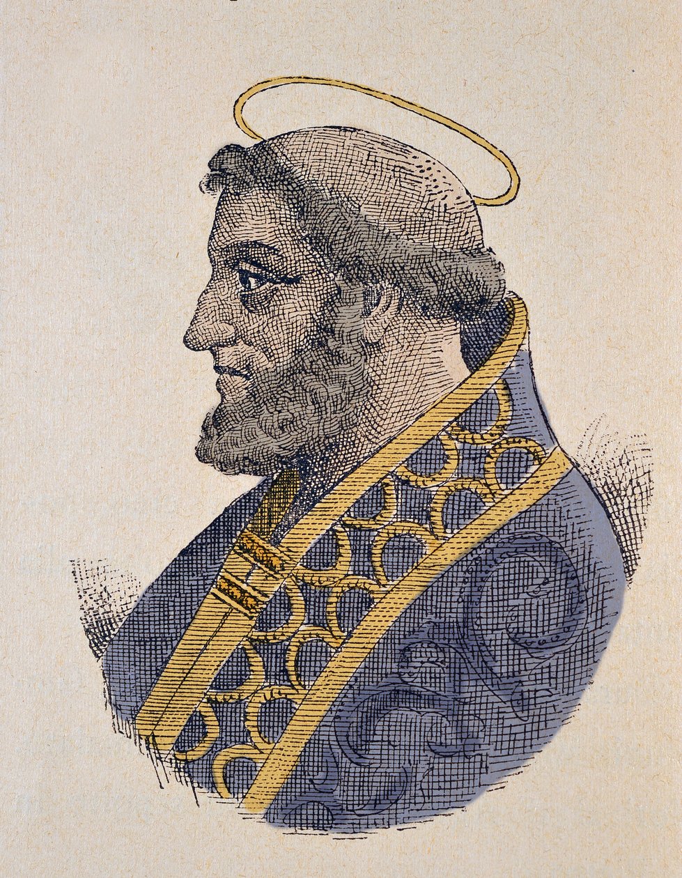 Retrato do Papa Serge Ier (Sergius ou Sérgio I) (687-701) de Italian School